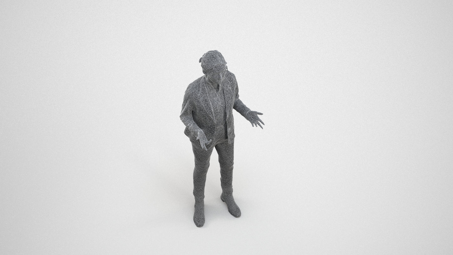 3D scanned woman business, photorealistic archviz people for Enscape and SketchUp, wireframe three-quarter view