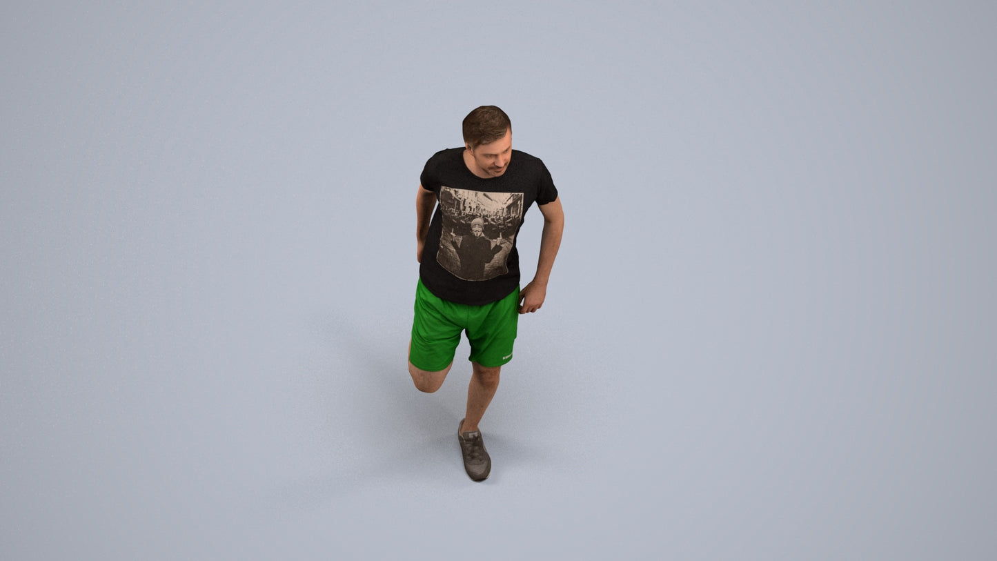 realistic 3D people man standing, render-ready for V-Ray and Corona, FBX OBJ, back view render