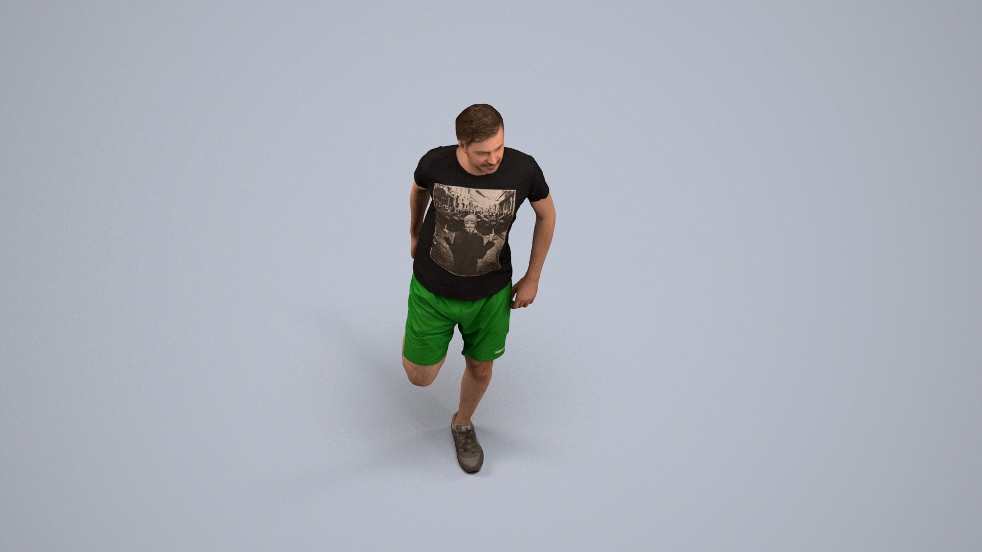 realistic 3D people man standing, render-ready for V-Ray and Corona, FBX OBJ, back view render