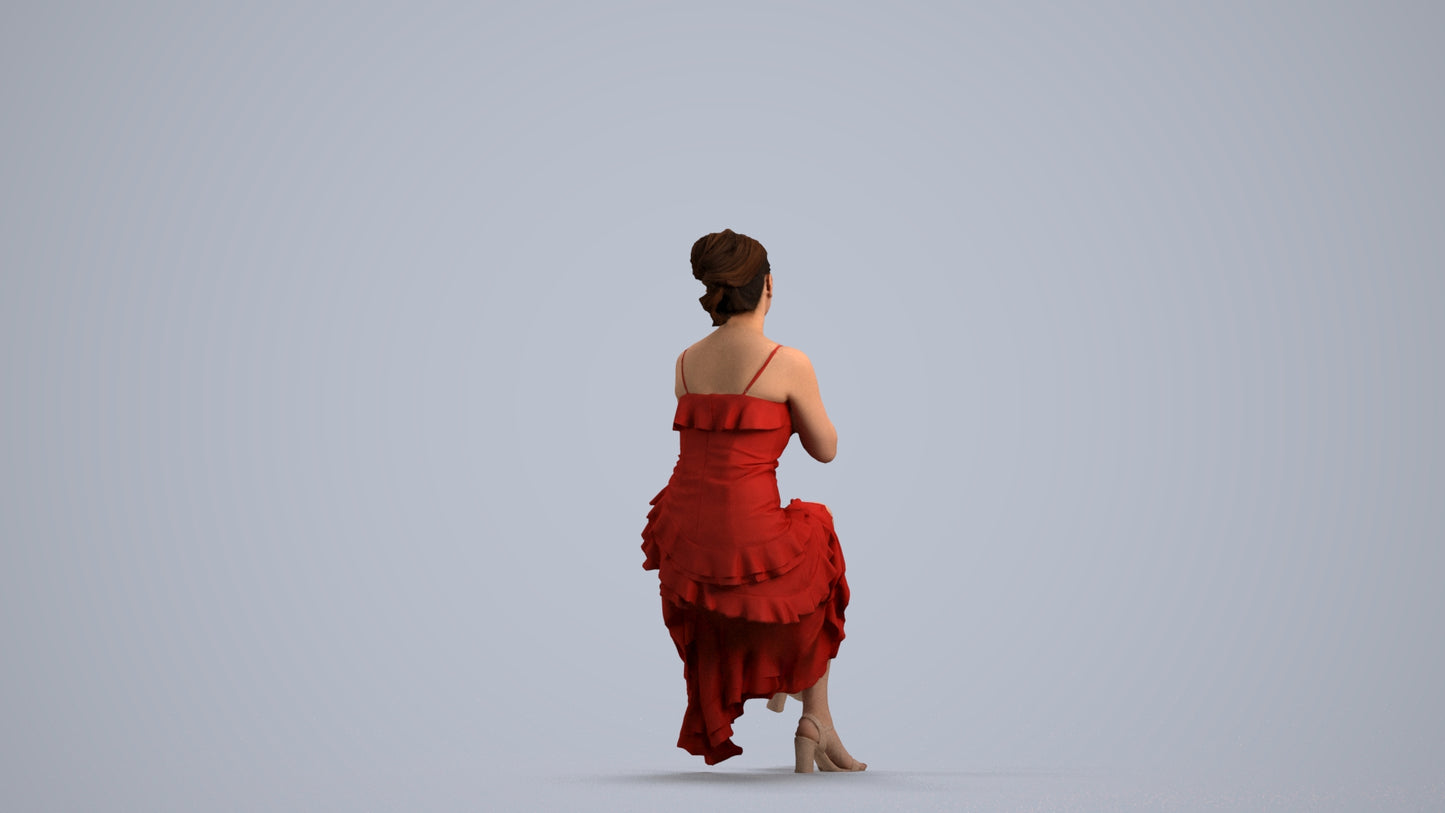 scanned 3D woman formal formalaffairs, photogrammetry people for Enscape and V-Ray, front view render