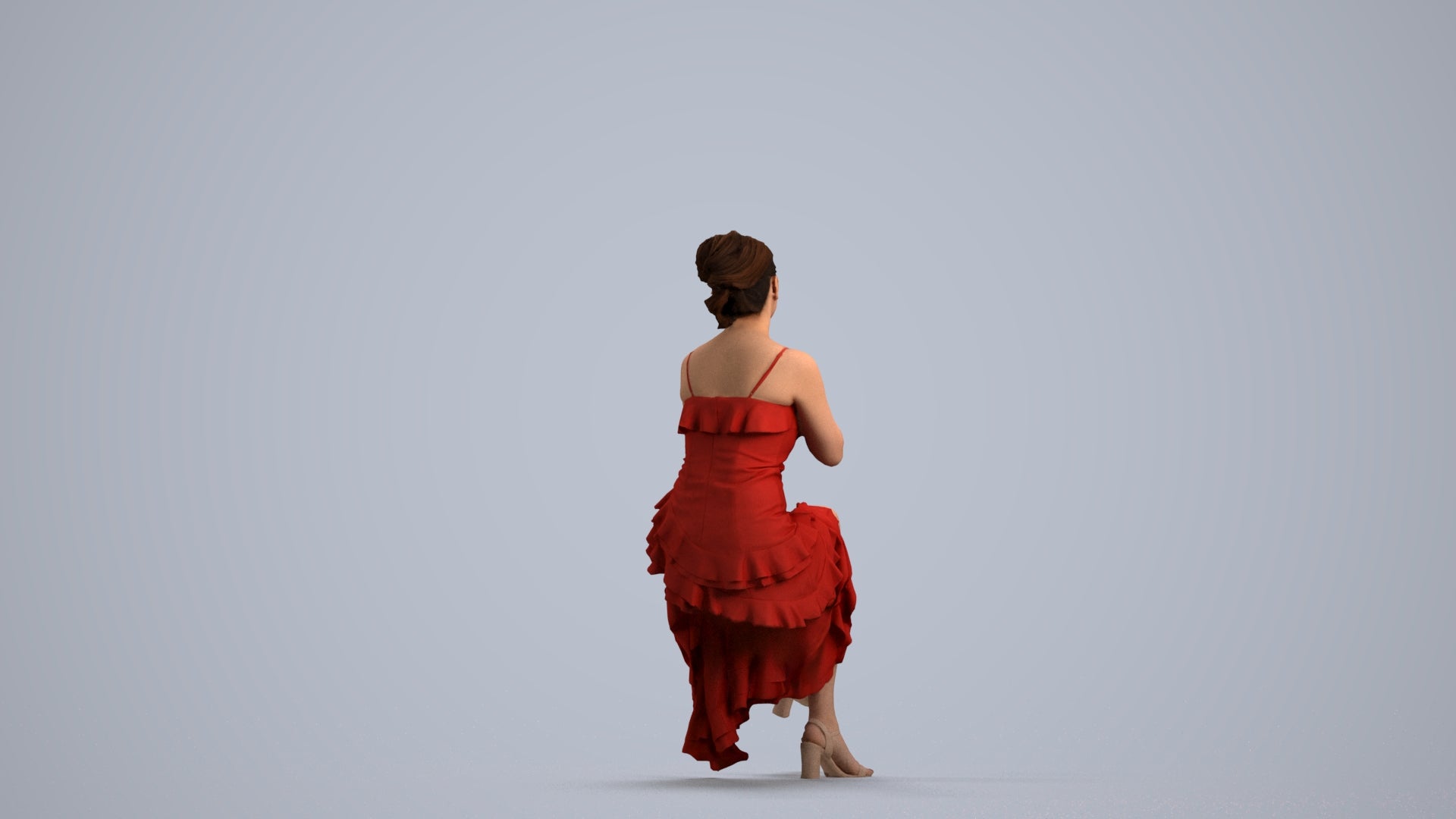 scanned 3D woman formal formalaffairs, photogrammetry people for Enscape and V-Ray, front view render