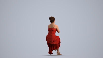 scanned 3D woman formal formalaffairs, photogrammetry people for Enscape and V-Ray, front view render