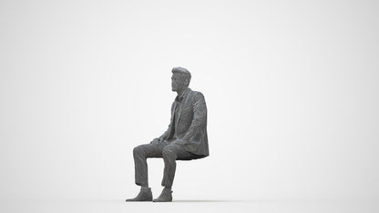 realistic 3D man business pool, scanned archviz people for Blender and 3ds Max, wireframe back view