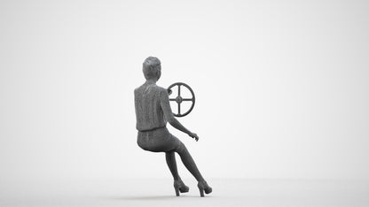 3D people model woman business mix, scanned human for 3ds Max rendering, wireframe side view