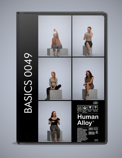 3D people models sitting bundle, 5 scanned humans for 3ds Max rendering