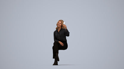 realistic 3D people woman casual formalaffairs, render-ready for V-Ray and Corona, FBX OBJ, top-down view render