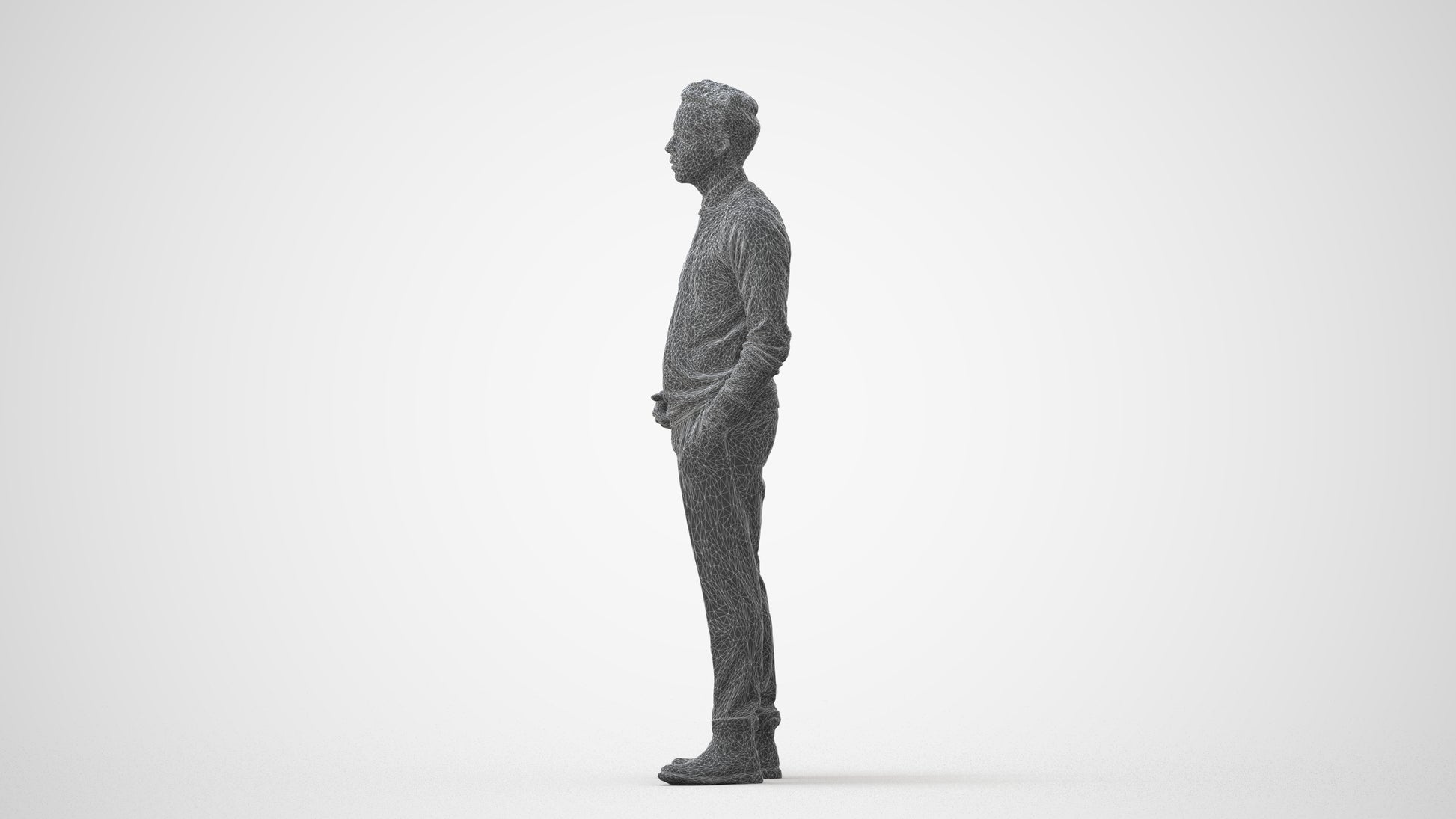 3D scanned man business casual, photorealistic archviz people for Enscape and SketchUp, square thumbnail