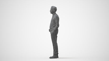 3D scanned man business casual, photorealistic archviz people for Enscape and SketchUp, square thumbnail
