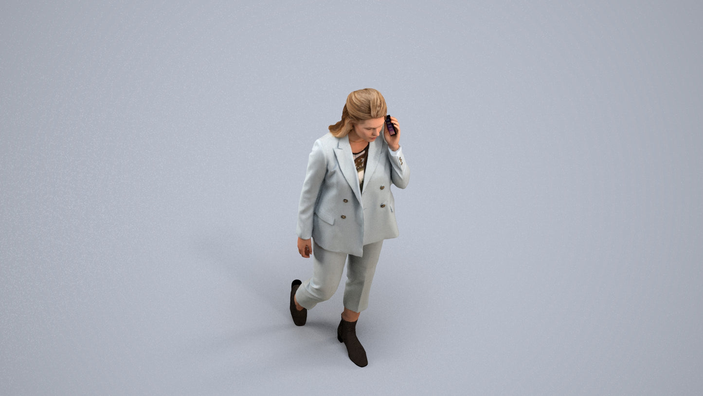 3D scanned woman business, photorealistic archviz people for Enscape and SketchUp, back view render
