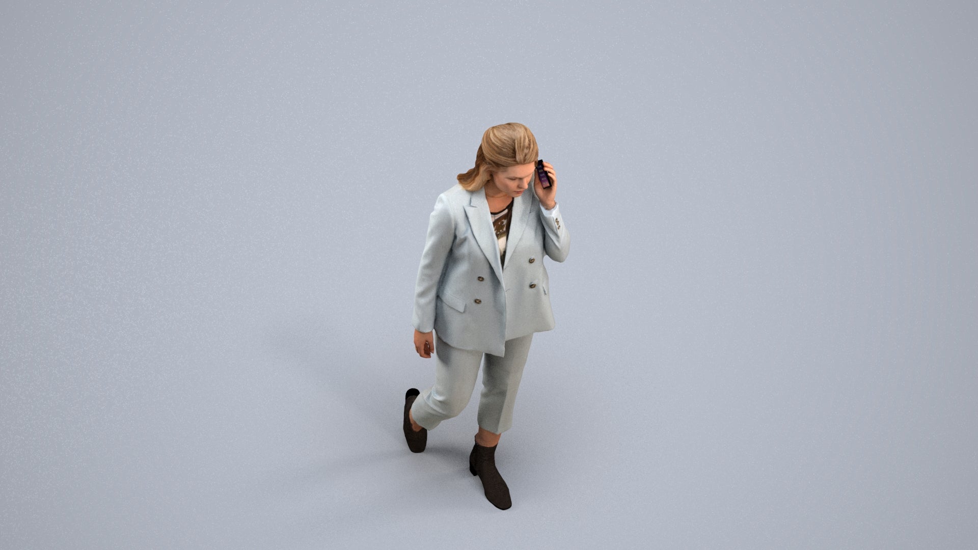 3D scanned woman business, photorealistic archviz people for Enscape and SketchUp, back view render