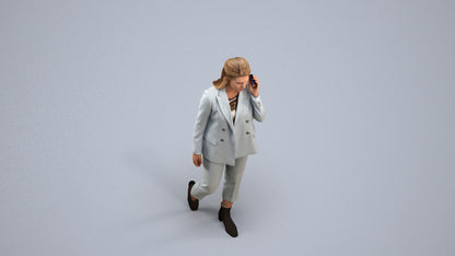 3D scanned woman business, photorealistic archviz people for Enscape and SketchUp, back view render