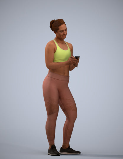 scanned 3D woman sport, photogrammetry people for Enscape and V-Ray