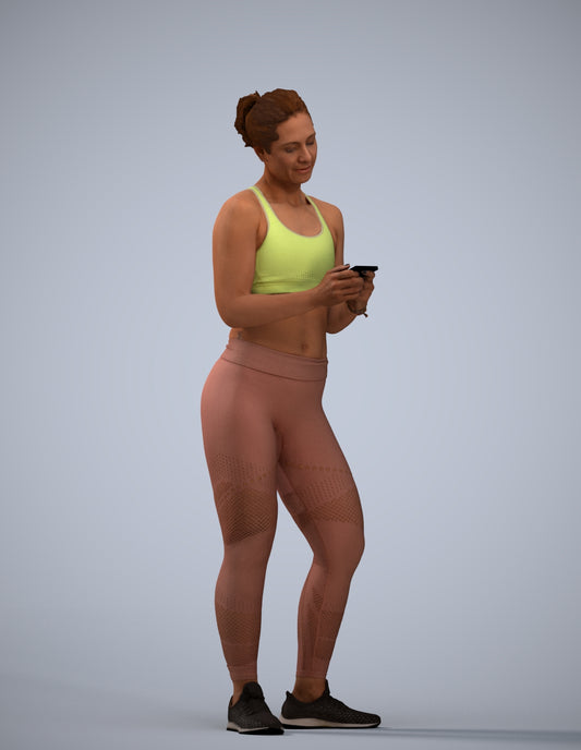 scanned 3D woman sport, photogrammetry people for Enscape and V-Ray