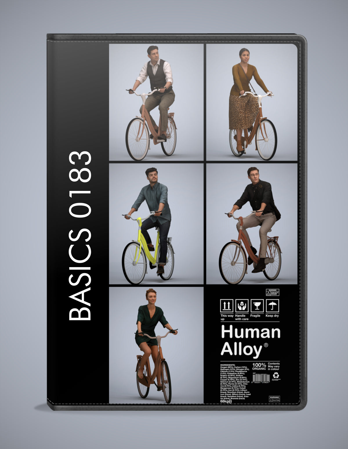 photogrammetry 3D people cycling collection, 5 realistic human models archviz FBX