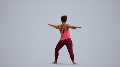realistic 3D woman sport, scanned archviz people for Blender and 3ds Max, front view render