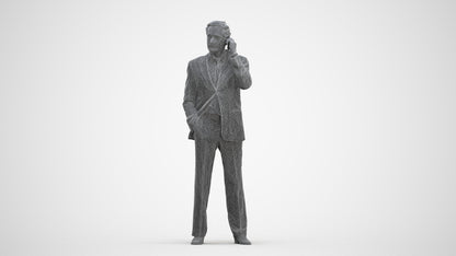 photogrammetry 3D man business standing, realistic human model archviz FBX, three-quarter front view render