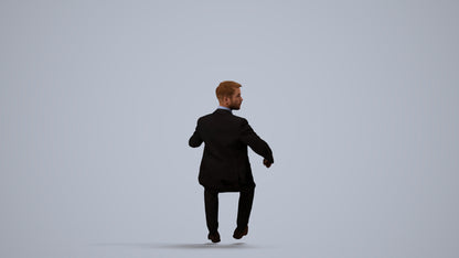 3D people model man business driving, scanned human for 3ds Max rendering, side view render