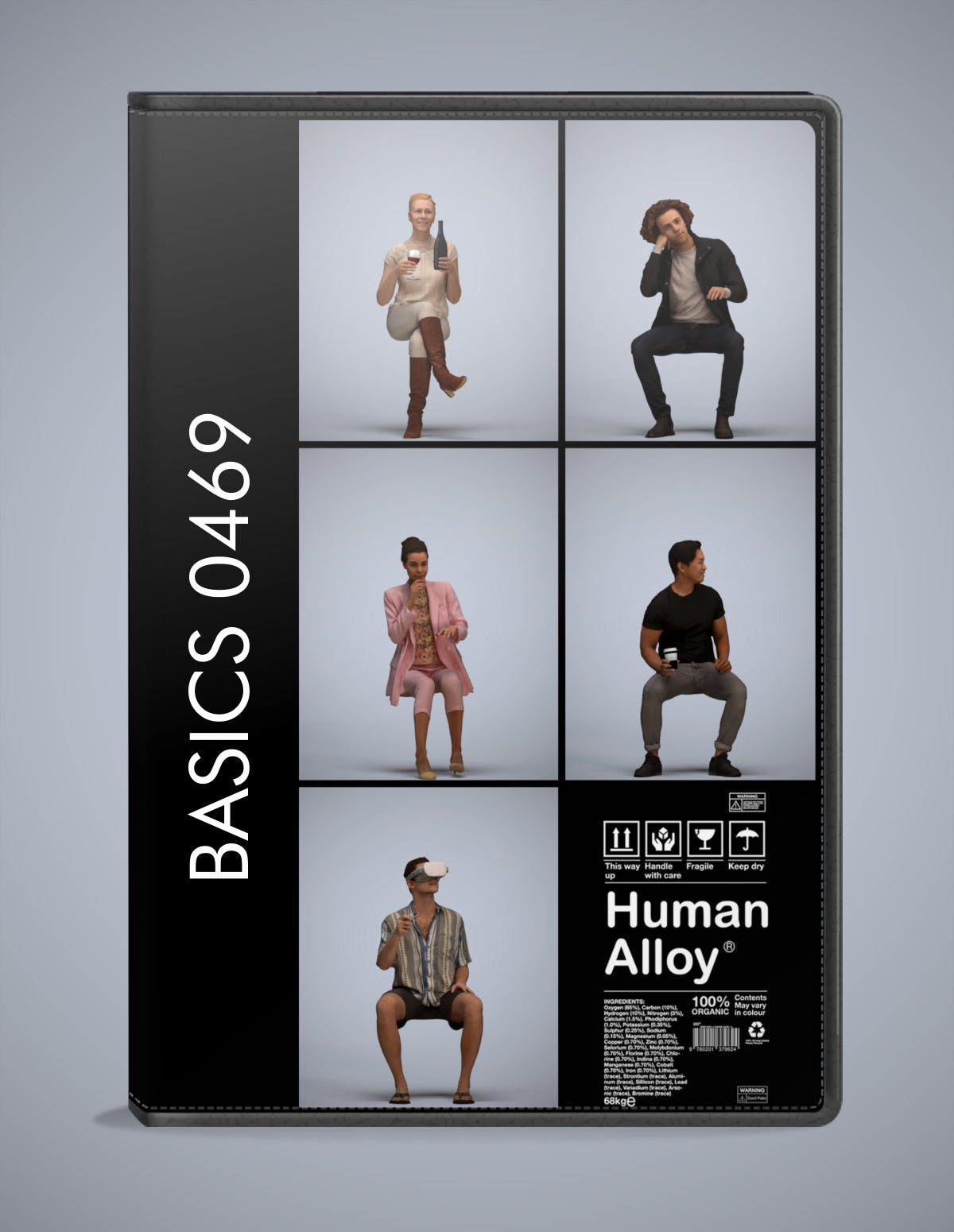 3D human models sitting bundle, 5 photogrammetry scanned people for archviz
