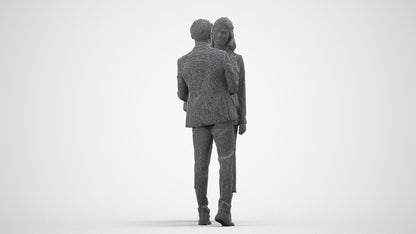3D human model woman business, photogrammetry scanned person for archviz, wireframe side view