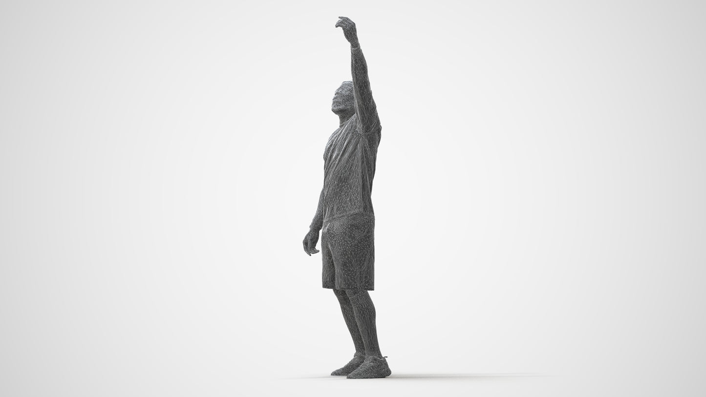 3D human model man sport, photogrammetry scanned person for archviz, square thumbnail