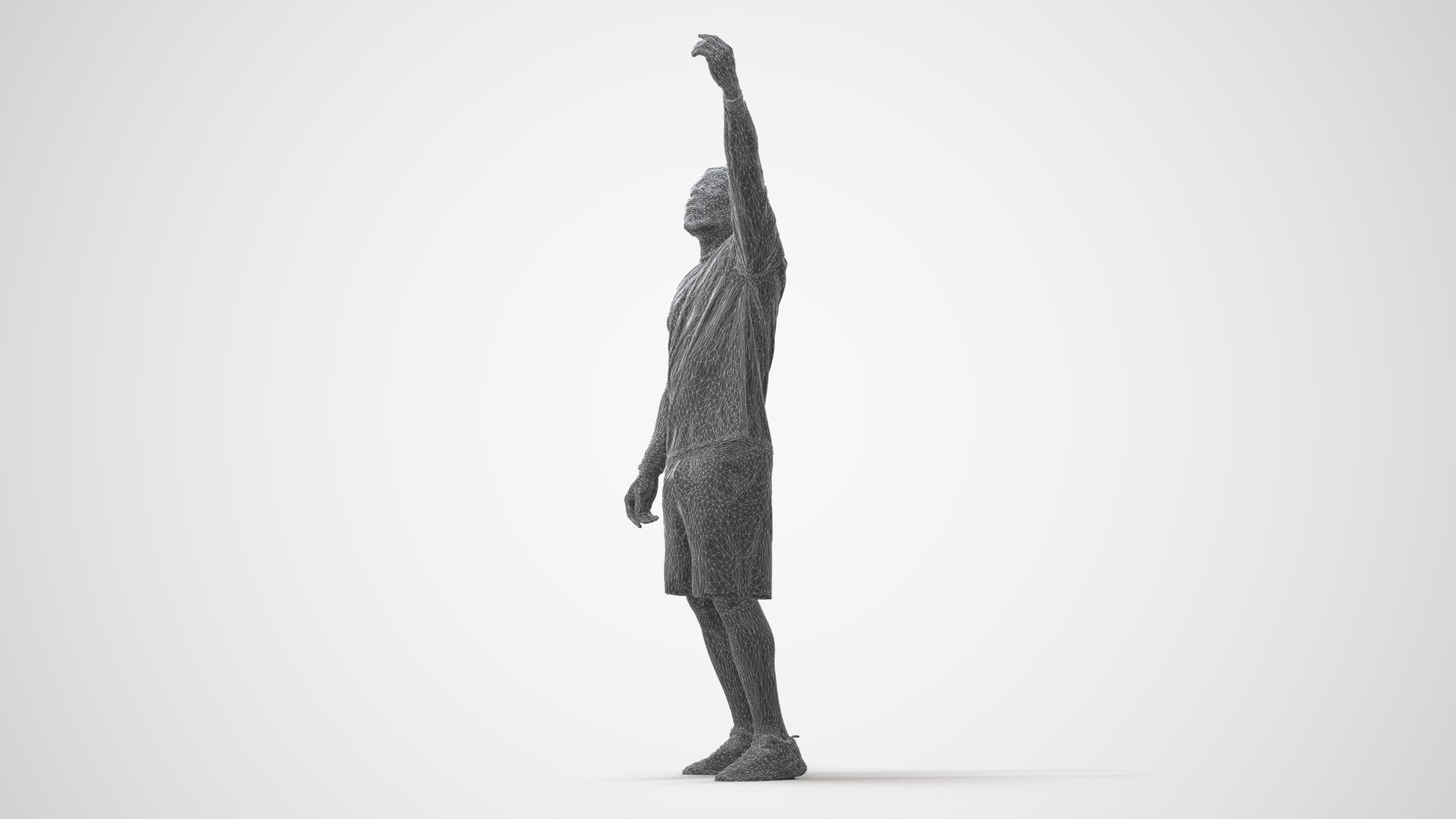 3D human model man sport, photogrammetry scanned person for archviz, square thumbnail
