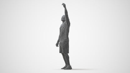 3D human model man sport, photogrammetry scanned person for archviz, square thumbnail