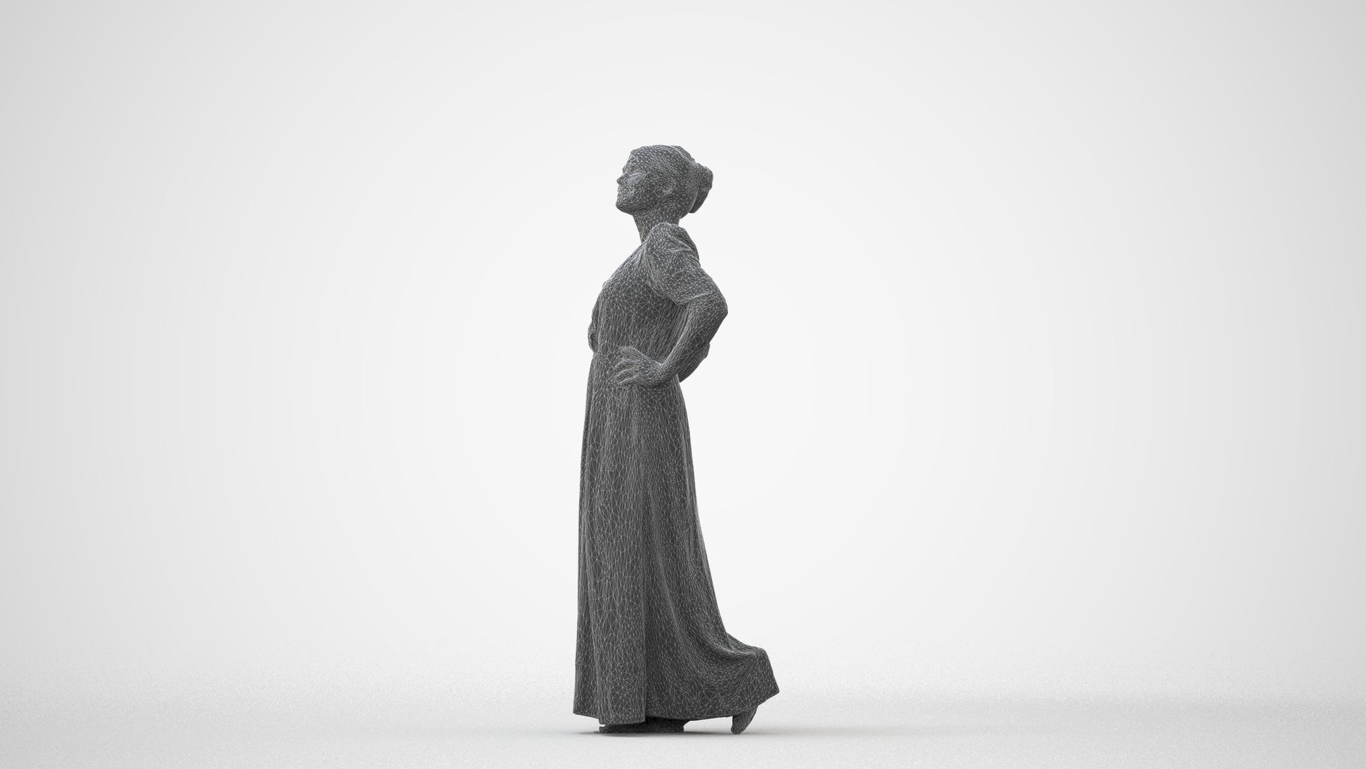 3D scanned woman standing casual, photorealistic archviz people for Enscape and SketchUp, square thumbnail