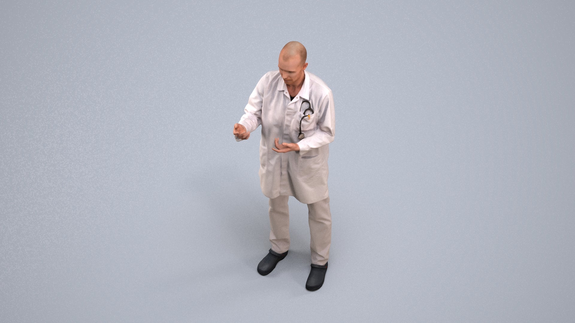 photogrammetry 3D man medical, realistic human model archviz FBX, back view render