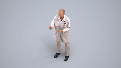 photogrammetry 3D man medical, realistic human model archviz FBX, back view render