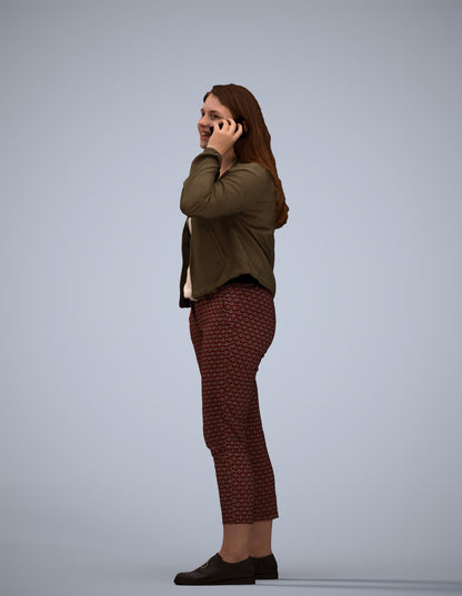 scanned 3D woman casual standing, photogrammetry people for Enscape and V-Ray