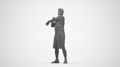 realistic 3D human man sport, archviz people FBX OBJ for Blender, wireframe back view