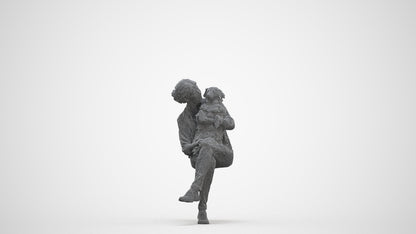 realistic 3D people woman casual sitting, render-ready for V-Ray and Corona, FBX OBJ, three-quarter front view render