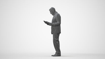 3D scanned senior man business, photorealistic archviz people for Enscape and SketchUp, square thumbnail