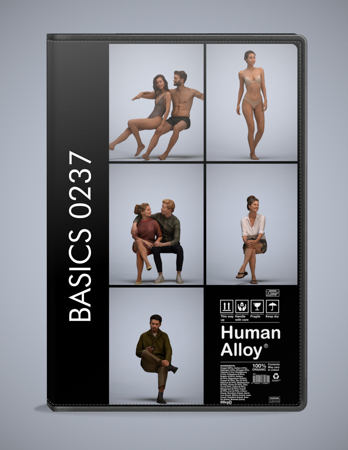 5x realistic 3D people mix pack, scanned archviz collection for Blender and 3ds Max