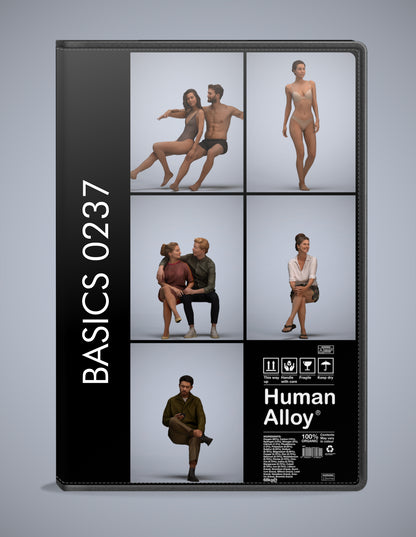 5x realistic 3D people mix pack, scanned archviz collection for Blender and 3ds Max