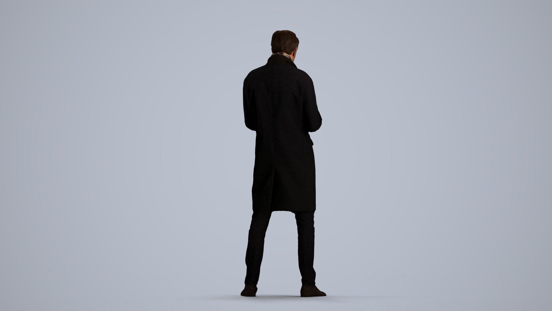 photogrammetry 3D man standing, realistic human model archviz FBX, front view render