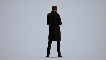 photogrammetry 3D man standing, realistic human model archviz FBX, front view render