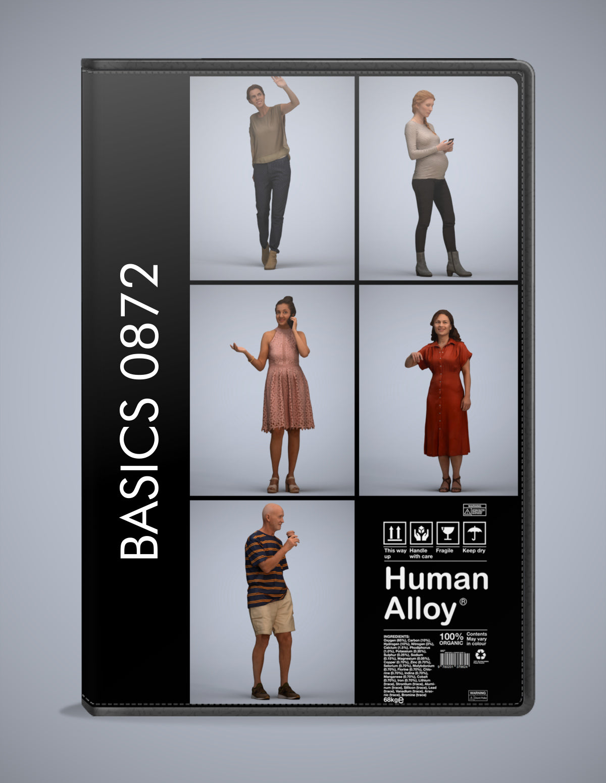 5 3D scanned people standing, photorealistic archviz pack for Enscape and SketchUp