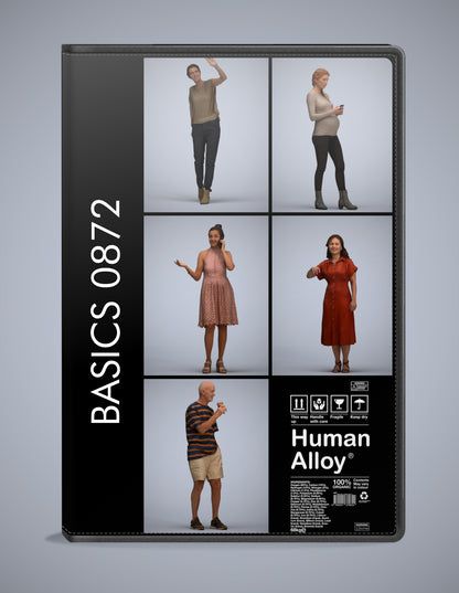 5 3D scanned people standing, photorealistic archviz pack for Enscape and SketchUp