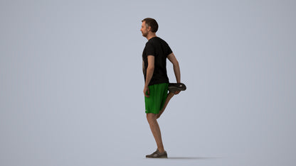 realistic 3D people man standing, render-ready for V-Ray and Corona, FBX OBJ, three-quarter view render