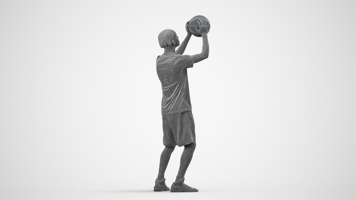 scanned 3D boy sport, photogrammetry people for Enscape and V-Ray, wireframe side view