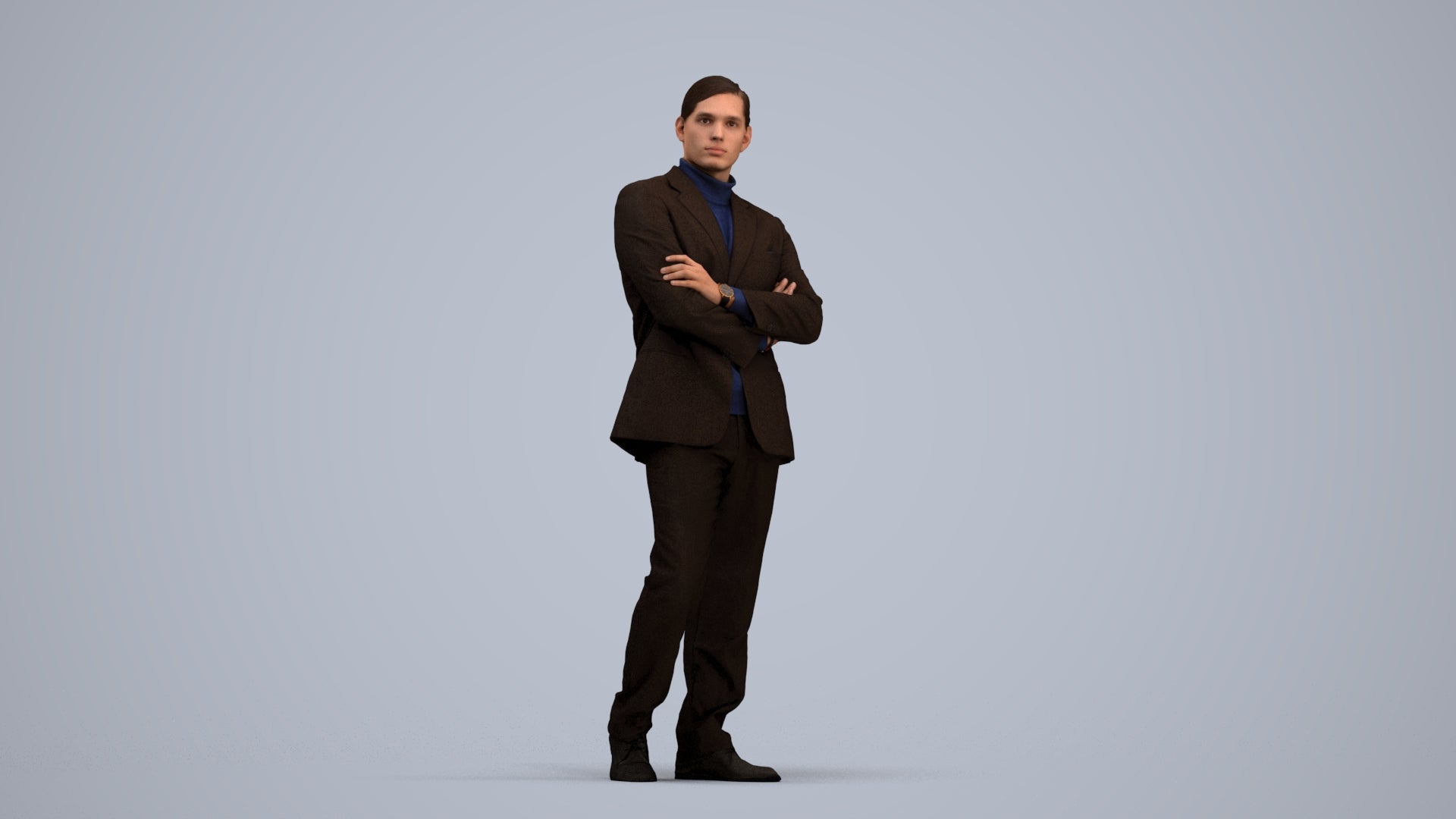 realistic 3D people man business, render-ready for V-Ray and Corona, FBX OBJ, standing pose render