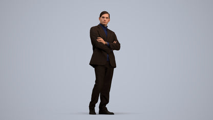 realistic 3D people man business, render-ready for V-Ray and Corona, FBX OBJ, standing pose render