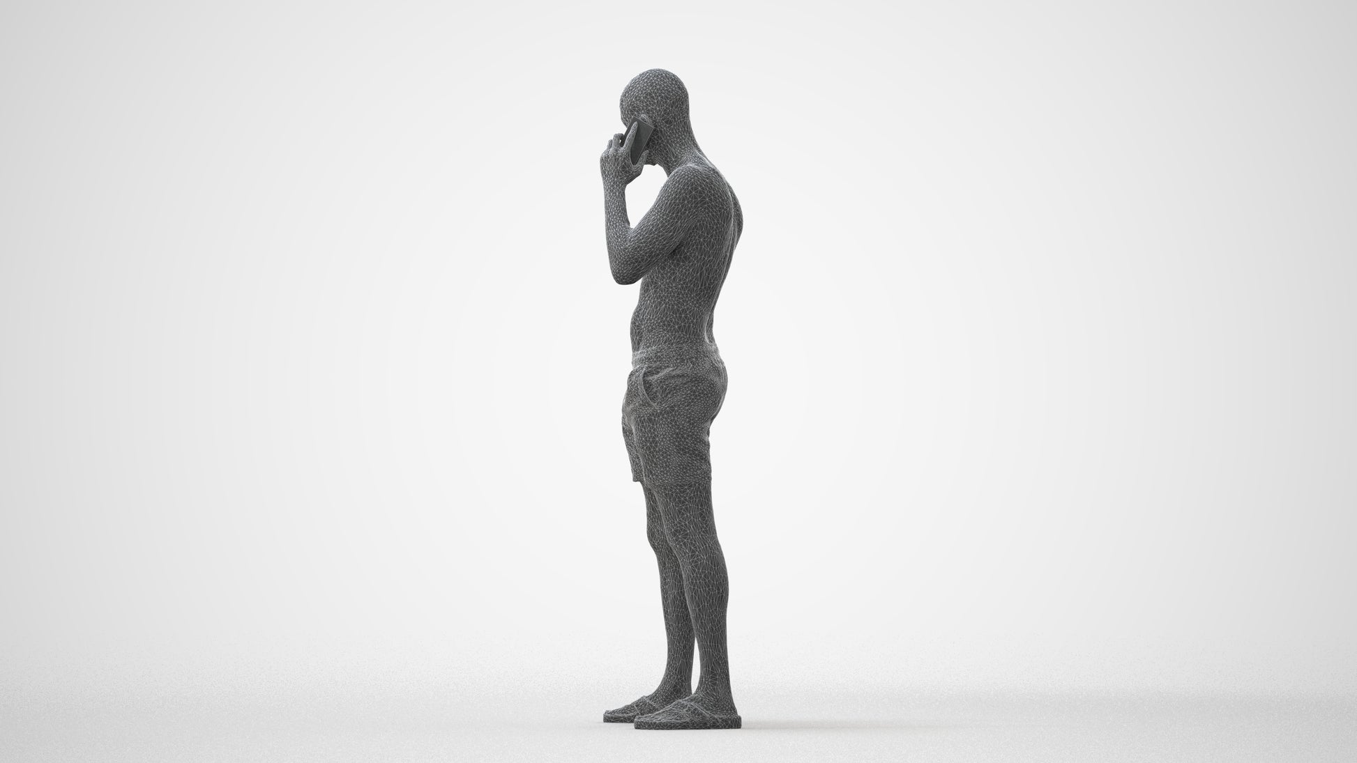 realistic 3D human man pool, archviz people FBX OBJ for Blender, square thumbnail