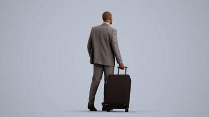 3D people model man business, scanned human for 3ds Max rendering, front view render