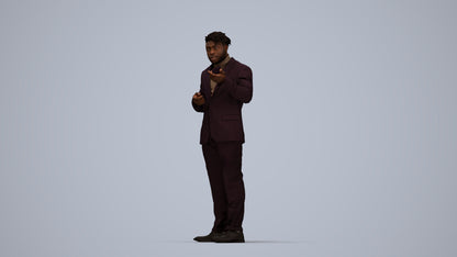 scanned 3D man business, photogrammetry people for Enscape and V-Ray, top-down view render