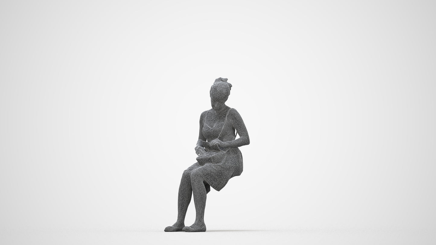 3D people model woman formal formalaffairs, scanned human for 3ds Max rendering, wireframe back view