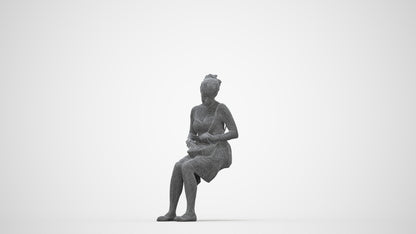 3D people model woman formal formalaffairs, scanned human for 3ds Max rendering, wireframe back view