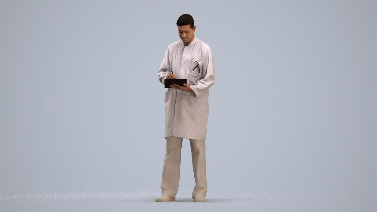 3D people model man medical, scanned human for 3ds Max rendering, standing pose render