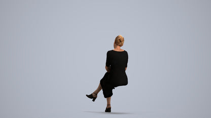 realistic 3D people woman business sitting, render-ready for V-Ray and Corona, FBX OBJ, front view render